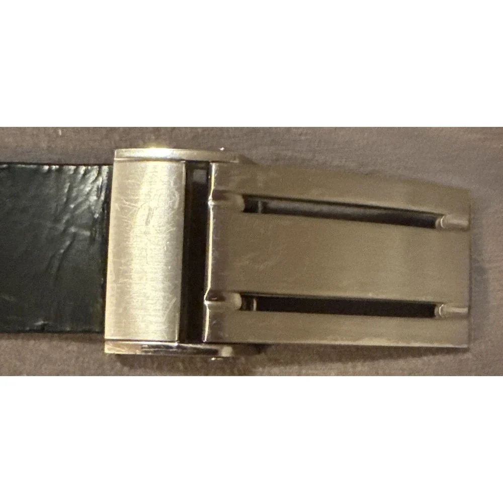 Buckle Genuine Leather Belt  Black Silver Australia  40 - 102 Men's Size 40
